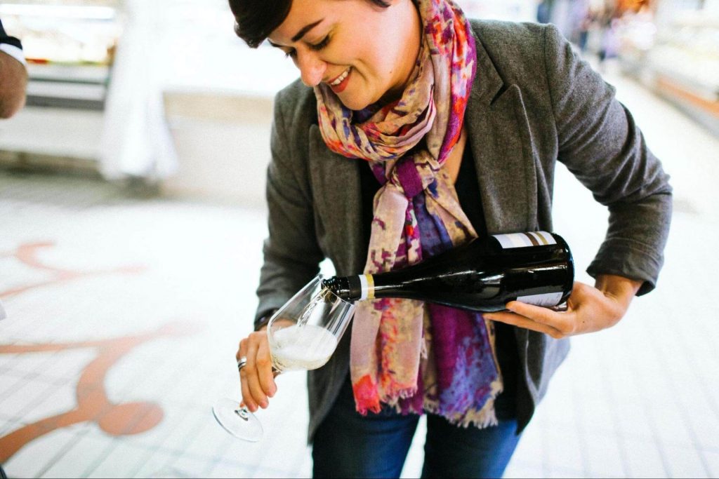 Jessica Pouring Wine in Toulouse
