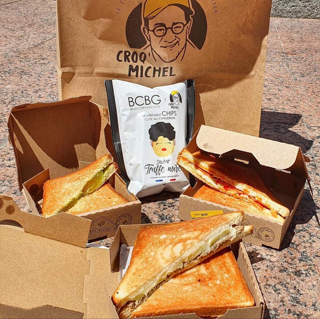 Croq’Michel Sanwiches and take away bag