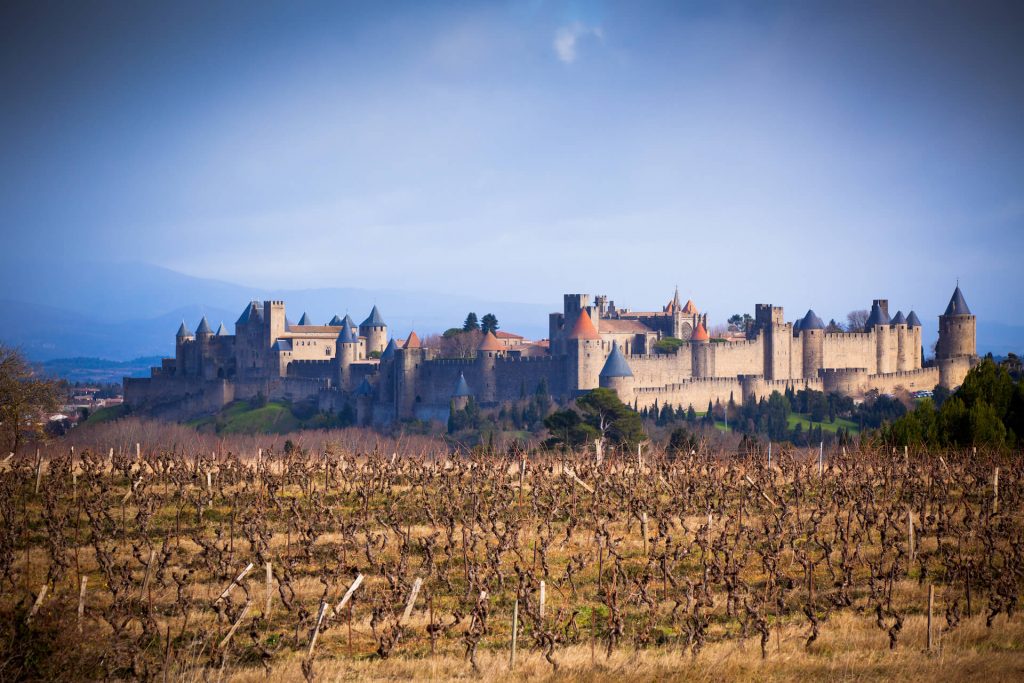 Carcassonne castle in Languedoc-Rosellon, France
